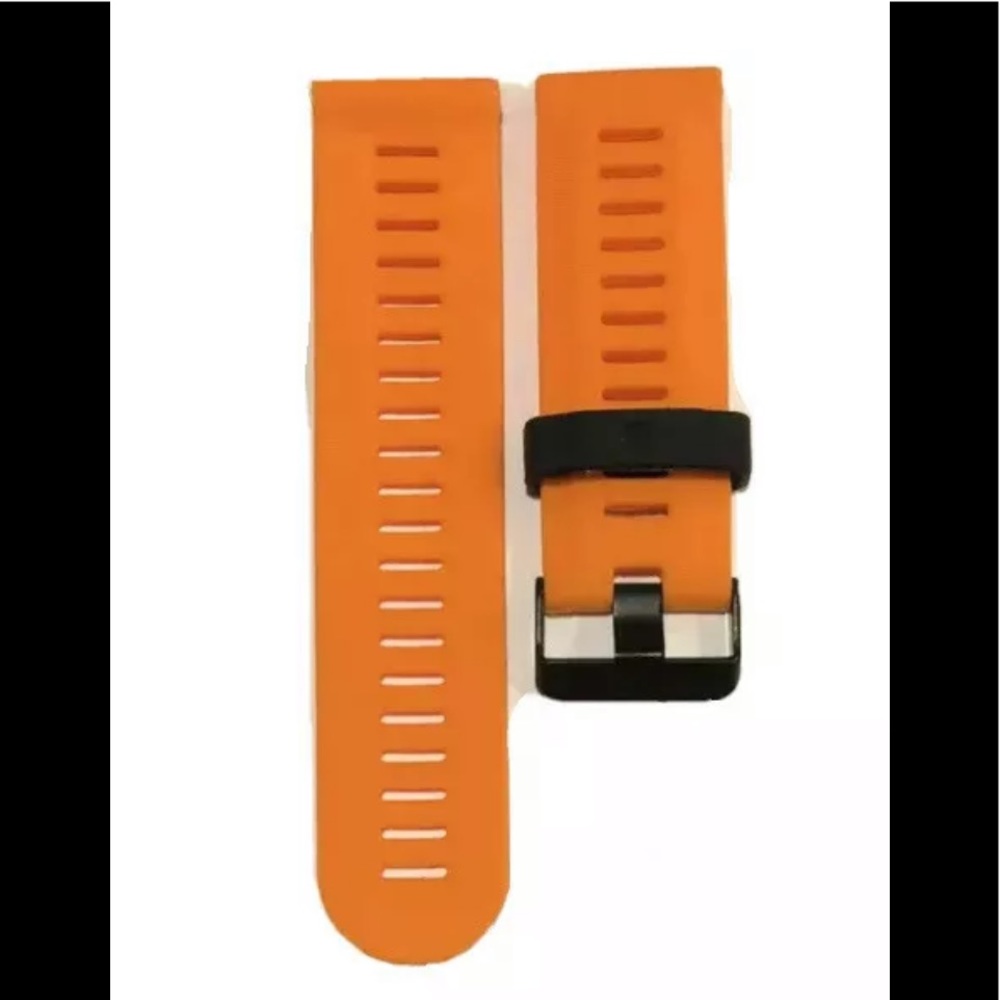 Watch Band 25mm Orange Black Silicone Rubber Replacement for Nixon 51-30 Garmin